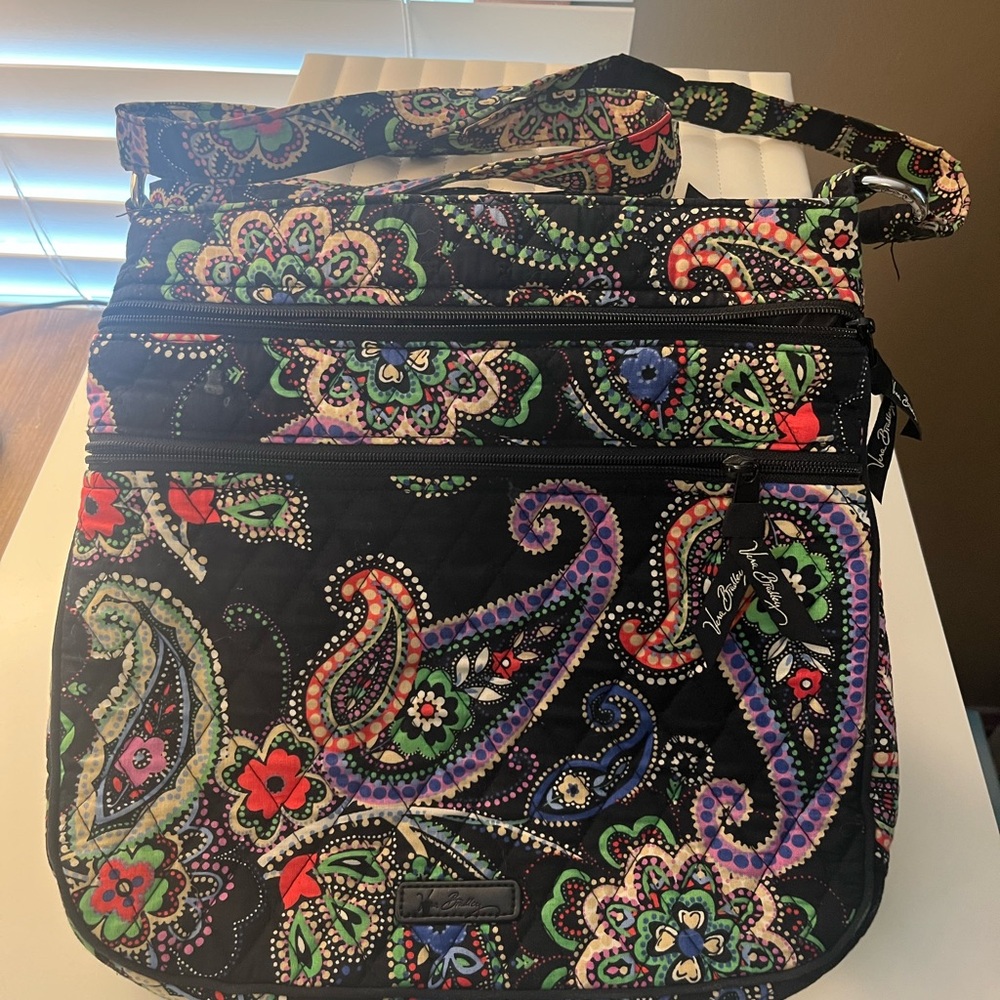 Vera Bradley Black Shoulder Bag with Paisley Design